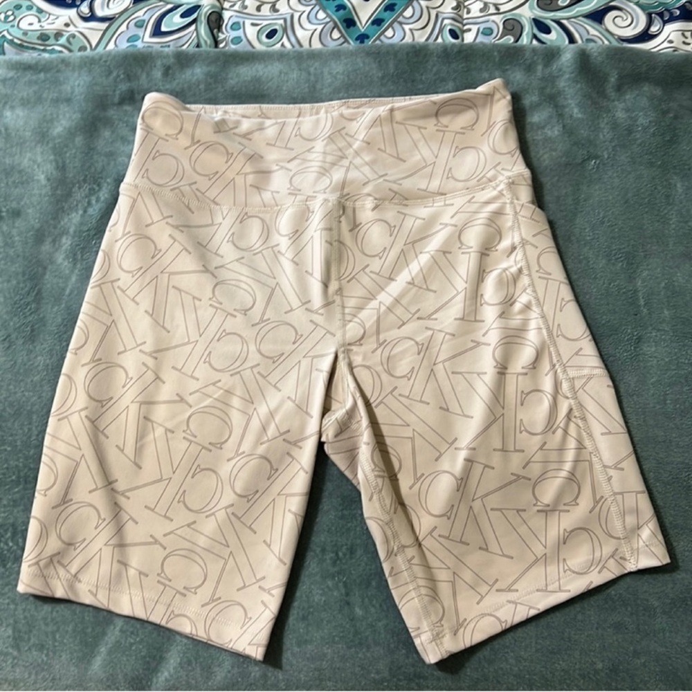 CK Logo Print Biker Shorts
